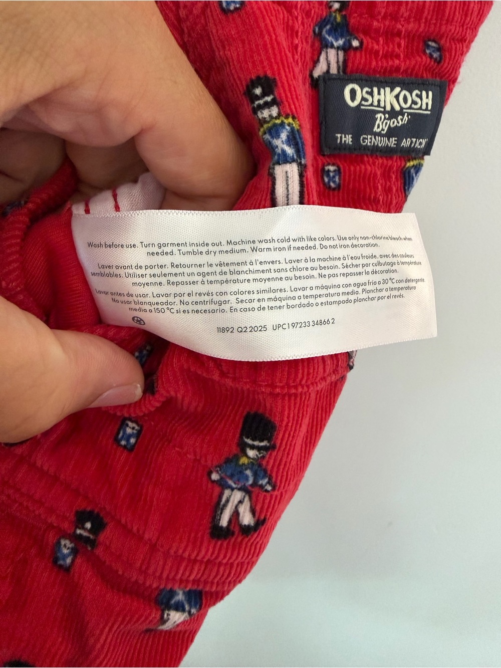 OshKosh B'gosh Red Toddler Overalls with Soldier Print 2T - Picture 7 of 7